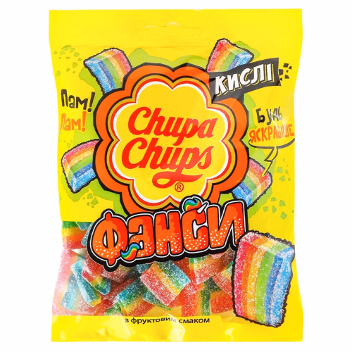 PERFETTI мармелад жув. Chupa Chups "ФАНСИ" з фр.смаком (Sour Belts) 150 г