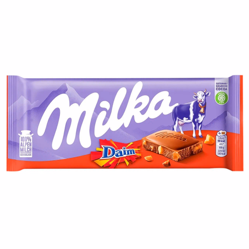 МІЛКА шоколад Мілка зі шматками карамелі та мигдгалю 100г