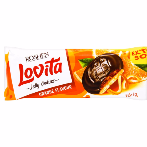 Здобне печиво Lovita Jelly Cookies з жел.нач. зі смак апельсину Roshen 135г