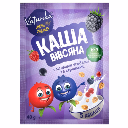 Каша вівсяна мит.пригот.Лісові ягоди 40г