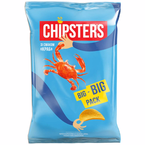 ТМ CHIPSTER`S Чипси натур Краб 180/170г