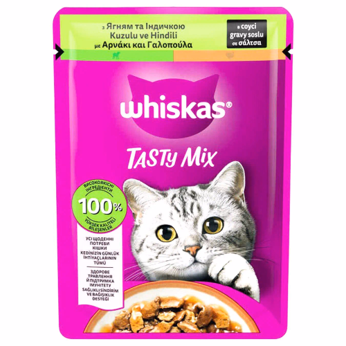 WHISKAS TastyMix ягня, індик 85 г в соусi 85г