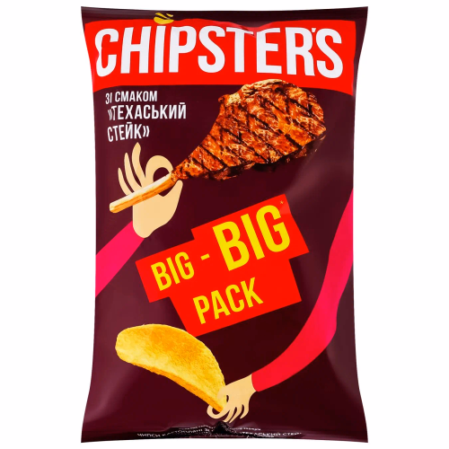ТМ CHIPSTER`S Чипси натур Техаський стейк 150г