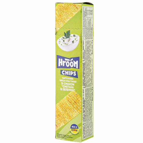 HROOM Чипси пластинки Сметана зелень 50г