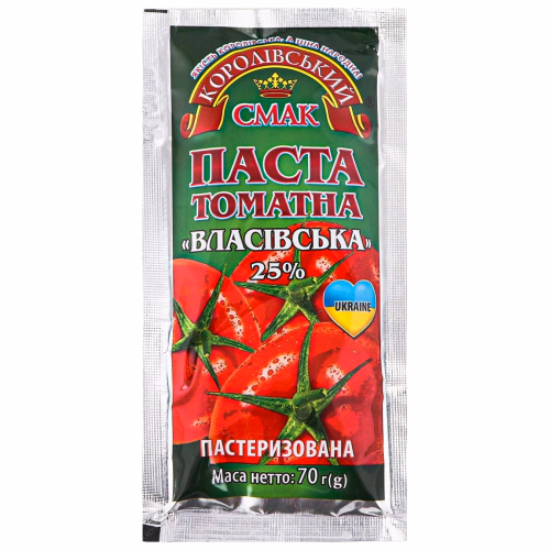 Томатна паста ВЛАСІВЬКА "Корол. смак" 70гр.