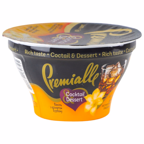 Десерт кислом Соcktail&Dessert ваніль з аром бурбону 9% Premialle стакан 140г