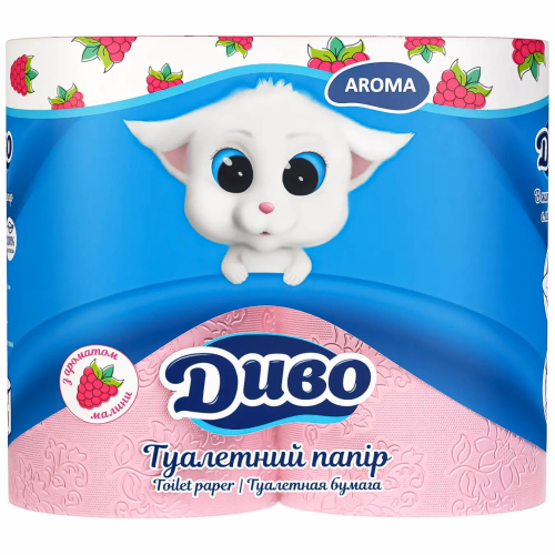 ДИВО рушники целюл. на гільзі 4рул 2-ох шар.Aroma Малина