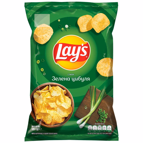 Чипси Lay's зі смаком зеленої цибулі 120г