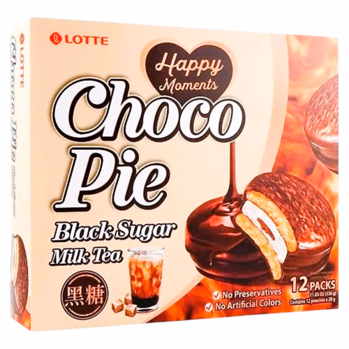 Печиво "LOTTE" 336г Choco Pie (Black Sugar & Milk Tea)
