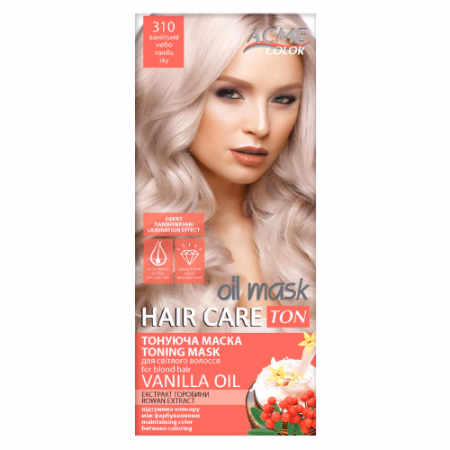 Тон.маска д/волос ACME-COLOR Рябина TON oil mask" №310 Ванільне небо