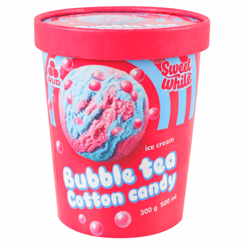 Морозиво Bubble tea & candy cotton 300г/500мл Рудь
