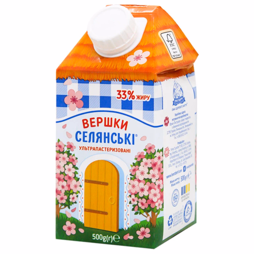 Вершки у/паст. 33% "Селянські" 500г