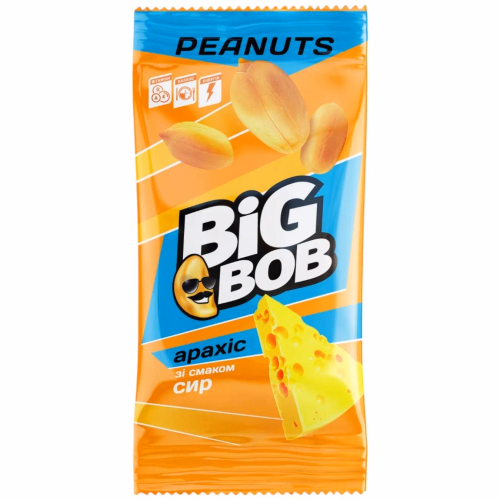 Арахіс смажений солоний зі смаком "Сир" 60г BIG BOB