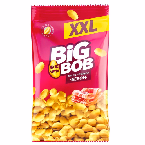 Арахіс смажений солоний зі смаком "Бекон" 160г BIG BOB"