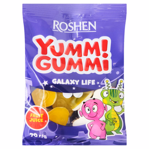 ЖЕЛЕЙНІ ЦУКЕРКИ Yummi Gummi Galaxy Life Roshen 70г