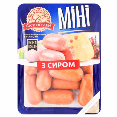 Сосиски міні з СИРОМ без оболонки в/с  СМК 300г
