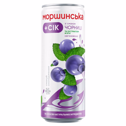 Моршинська зі смаком Чорниця-М'ята .н/газ.0,33л ж/б