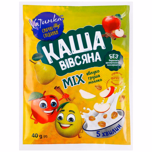 Каша вівсяна мит.пригот.Яблуко,груша 40г