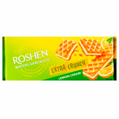 Вафлі Roshen Wafers Sandwich Crunch лимон ККФ 142г
