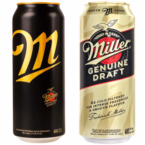 Пиво Miller Genuine Draft ж/б 0,48л
