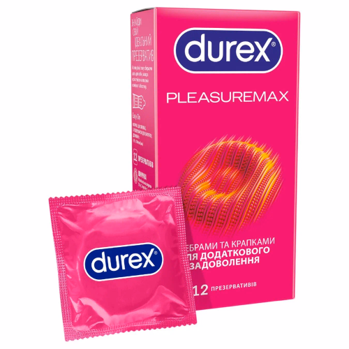 Презервативи Durex №12 Pleasuremax з рельєфними смужками і крапками