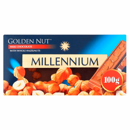 Шоколад MILLENIUM Gold з цілим горіхом молочний 100г