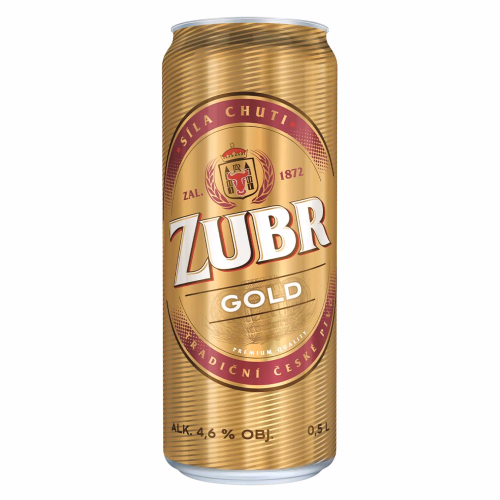 Пиво Zubr Gold традиційне світле 4,6% 0,5л ж/б Чехія