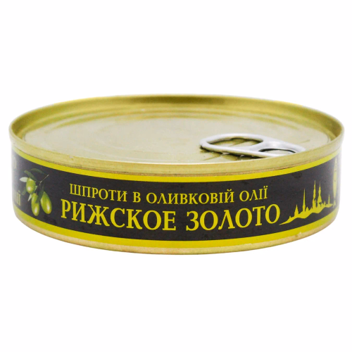 Консерви рибні Шпроти в оливковій олії ж/б №2, з ключем 160 г. ТМ Рижське золото