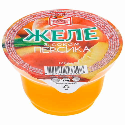 Желе фруктиве 120г Злагода Персик з соком п/ствк