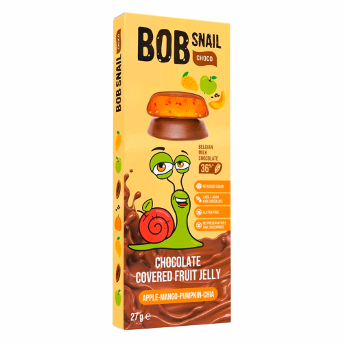 Натур мармеладТМ BOB SNAIL Яблуко-Манго-Гарбуз-Чіа" в бельгій.мол.шок27 г