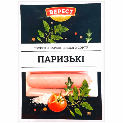 Паризькі сосиски варені в/с 280г  Верест