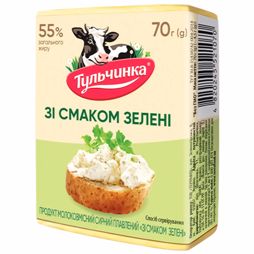 Продукт сирний плвл смак Зелені 55% Тульчинка 70г
