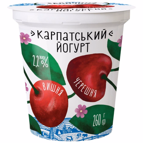 Йогурт ст. 2,2 % 260 г Вишня-Черешня Галичина