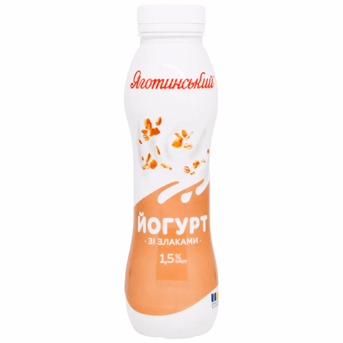 Йогурт пит з питний зі злаками 1,5% 270 г пет/пляшка ТМ "Яготинський