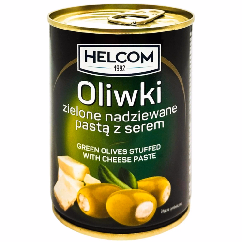 Оливки HELCOM 280г зелені з сиром ж/б