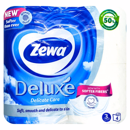 Zewa Deluxе туалетний папір 3-х ш, 4 рул. Білий