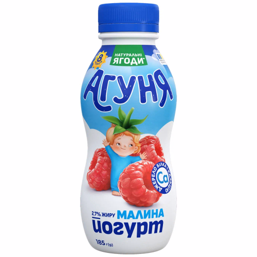 Агуня Йогурт Малина  2,7% пляшка 185г