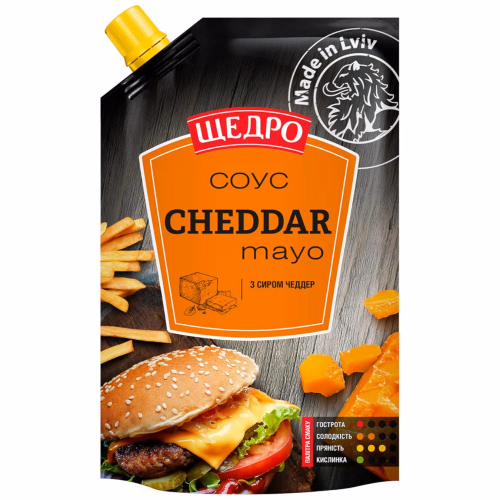 Соус Щедро Cheddar mayo д/п 180г