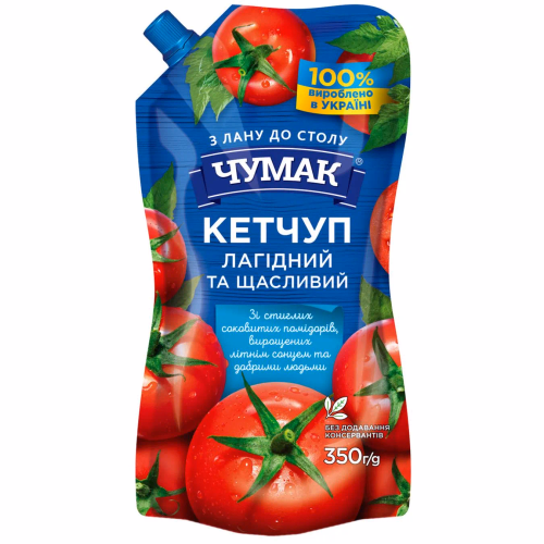 Чумак Кетчуп лагідний дой-пак 350гр