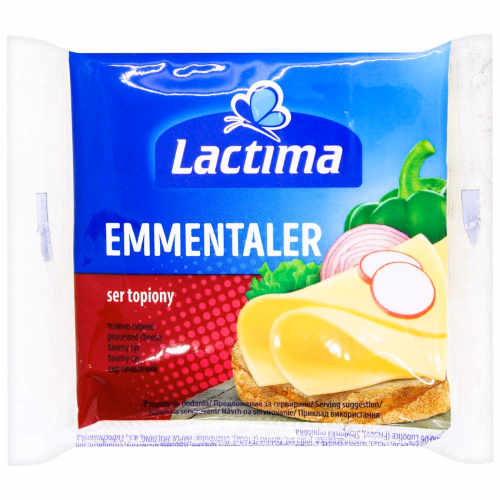 Плавл сир тост Лактіма Емменталер 130г скибочки
