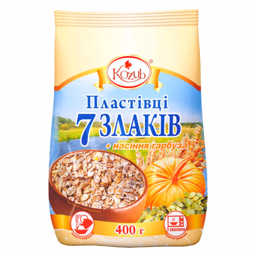 КО Пластівці 7 злаків+нас.гарб КП, пакет 0,4кг
