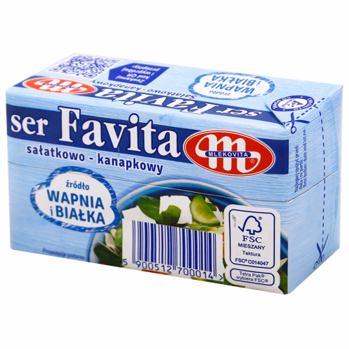 Сир Фета Фавіта 18% ТМ Mlekovita 270г синя