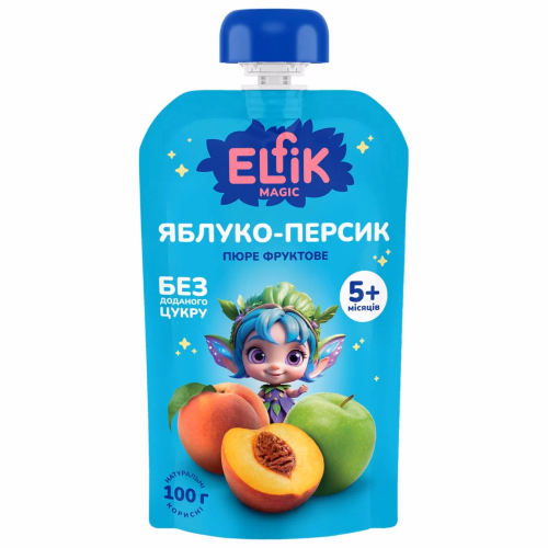 Пюре Elfik яблуко-персик (з 5міс)100г д/п