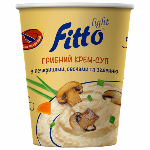 Грибний крем-суп мит,пригот з печерицями,овоча,зеленнь 40г ТМ Fitto light ст