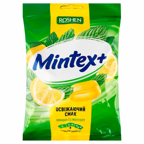 КАРАМЕЛЬ МІНТЕКС + Lemon зі смаком лимону та ментолу Roshen 140г