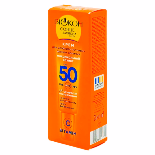 КРЕМ ДЛЯ ОБЛИЧЧЯ МАКСЗАХИСТ SPF-50 БІОКОН 25мл