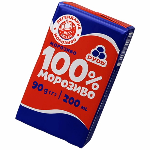 Брикет 100% морозиво 90 г. Рудь