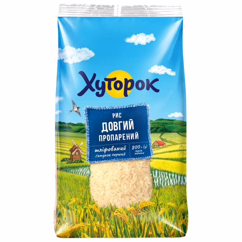 Рис пропарений 800г Хуторок