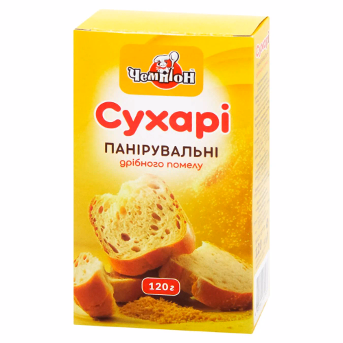 Сухарі панірувальні 120г(коробка)ТМ Чемпіон