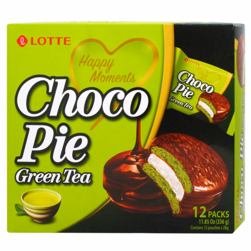 Печиво "LOTTE" 336г Choco Pie (зелений чай)